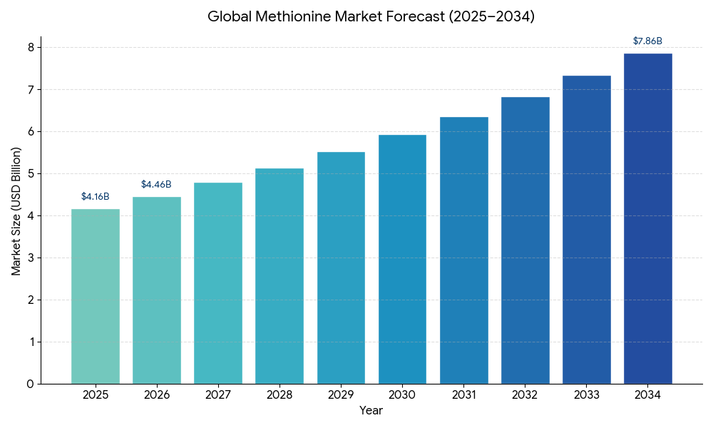 Methionine Market Size, Animal Feed Nutrition Demand and Industry Outlook 2026–2034